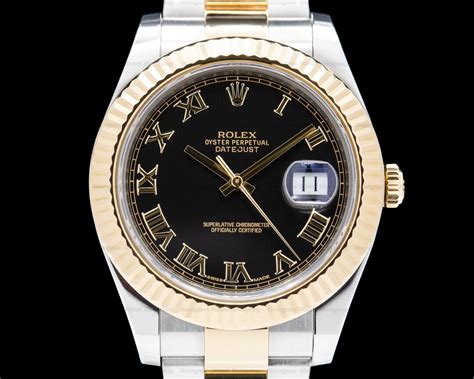 rolex 116333 41mm ss yg datejust ii black roman dial|Rolex Datejust ii price.